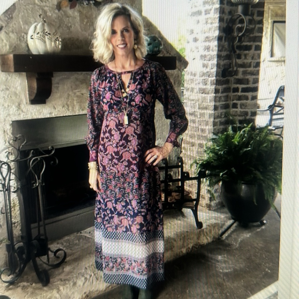 Cabi Retro Flower Festive Dress